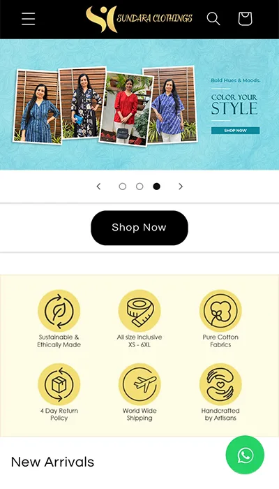Website mobile view